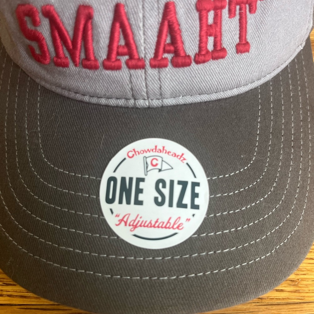 Chowdaheadz Hat Wicked Smaaht Boston Adjustable Hat Charcoal Gray NWT - Picture 3 of 6